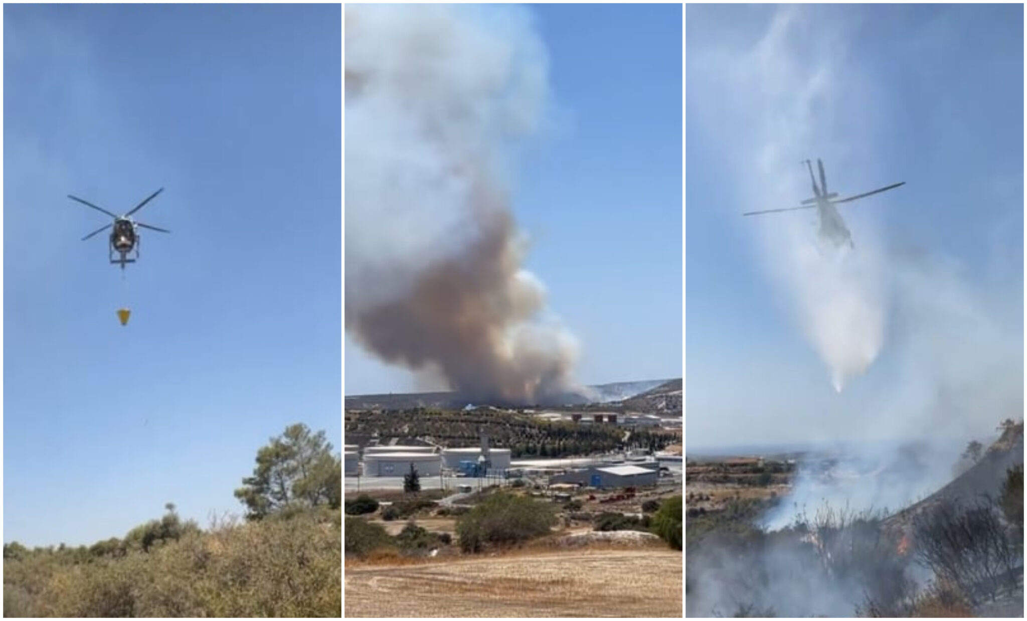 Τρία πύρινα μέτωπα: Από τον Αναλιόντα στην Καλαβασό σπεύδουν τα εναέρια μέσα