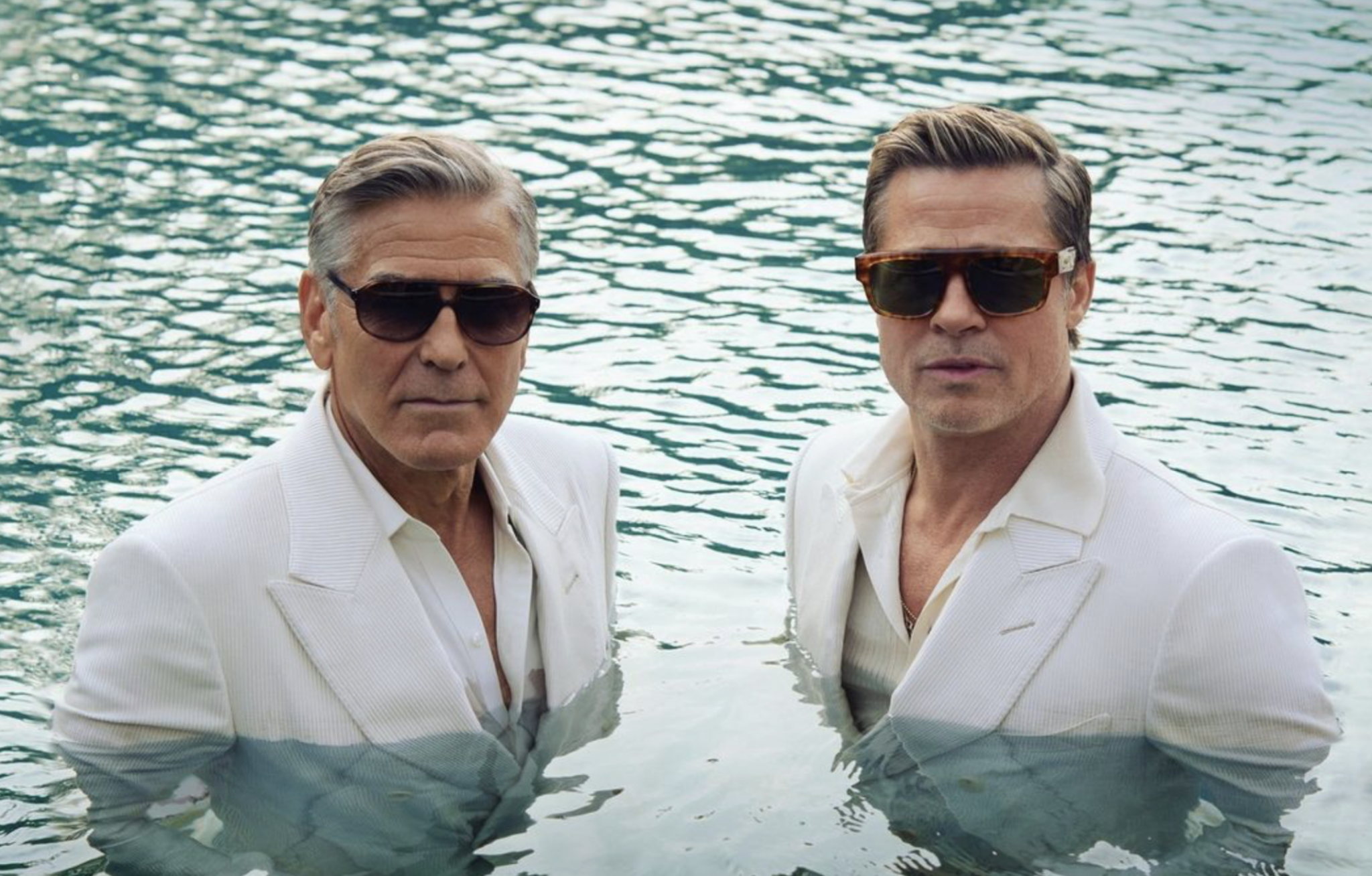 O Brad Pitt φωτογραφίζεται με τον Clooney στο οινοποιείο που διεκδικεί η Jolie