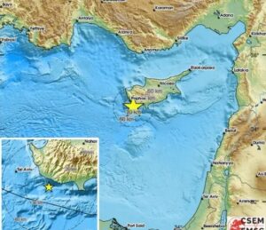 Σεισμός ταρακούνησε τα ξημερώματα την Κύπρο, καταγράφηκε στα 3.9 Ρίχτερ